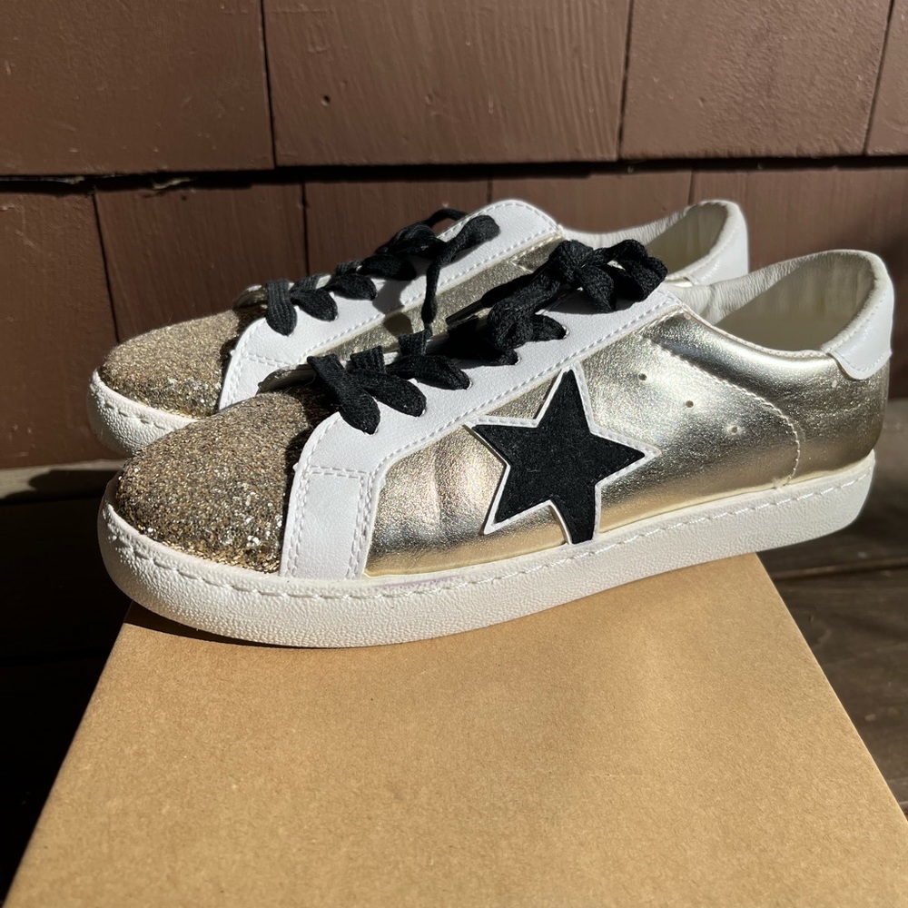 Converse Metallic Gold and White Sneakers